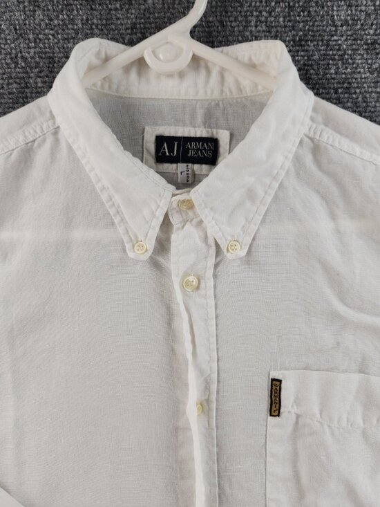 ARMANI Other - Armani Lightweight Linen Cotton Button-Down Large White Romania Solid Luxury